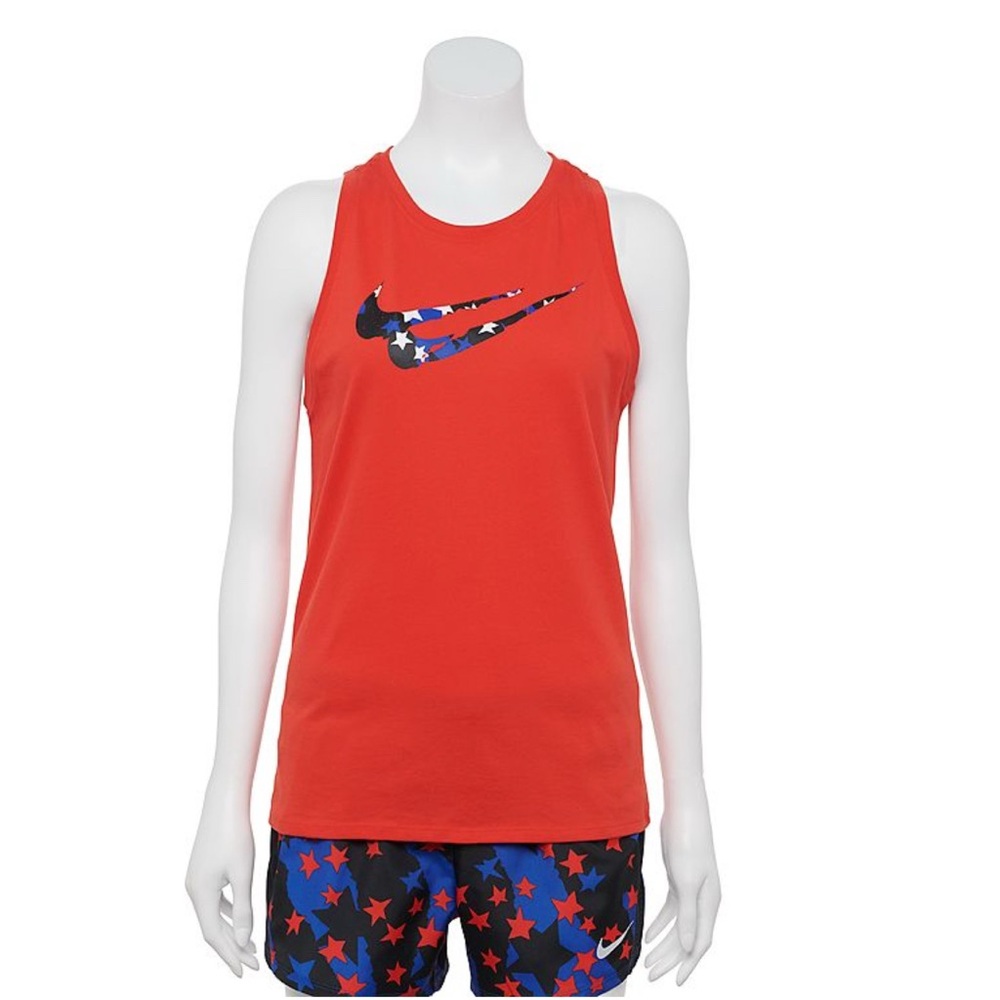 NWT NIKE BLUE WHITE AND RED FLAG TANK TOP - Picture 1 of 5